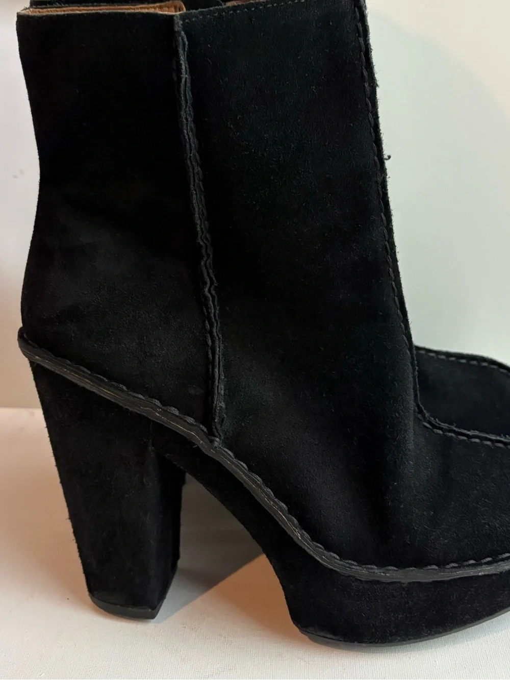 KORS Michael Kors Black Suede Platform Ankle Boots 7.5